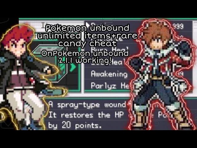 Pokemon Unbound 2.1.1 unlimited items+Rare candy cheat working!