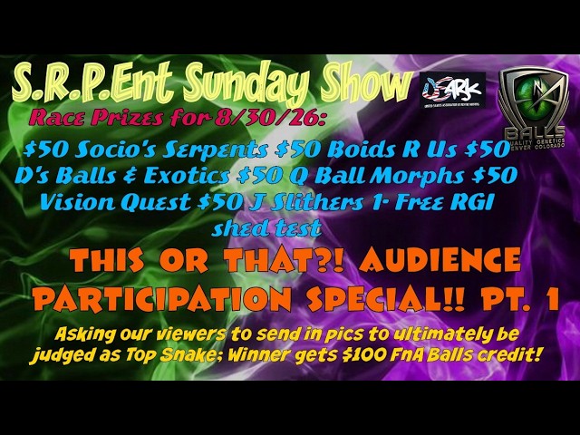 S.R.P.Ent Sunday Show 8/30/26 This or That Viewer Special