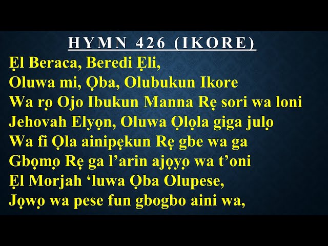 CCC Hymn 426 (El Beraca bered Eli) Celestial Church of Christ, Redemption Parish