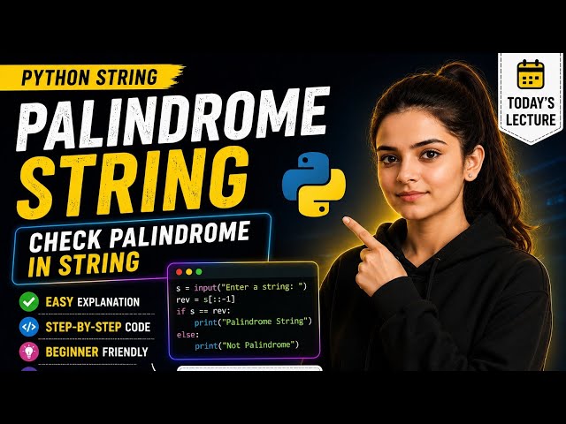 Python String Palindrome Program in 5 Minutes 🔥 | Python String Tutorial | Codexani