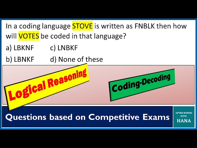 Coding Decoding Reasoning Tricks / Coding decoding types / Logical Reasoning