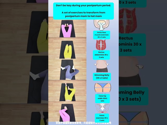 Postpartum Workout: 5 Easy Exercises for Core, Pelvic Floor & Hips | 30×3 Routine