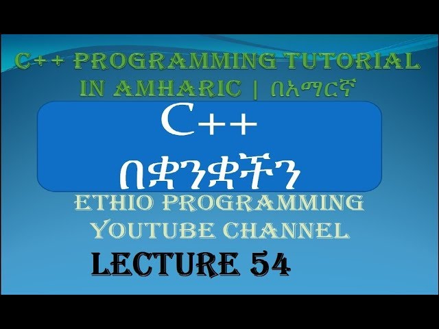 Lecture 53: C++ Programming Tutorial Two dimensional array part 1 in Amharic | በአማርኛ