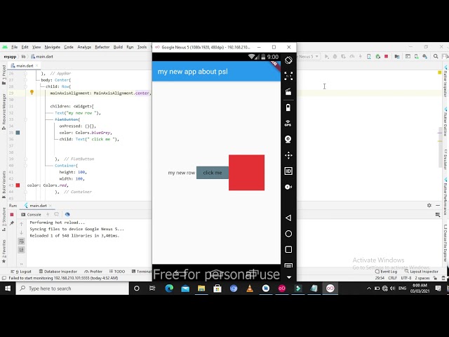 Flutter Tutorial for Beginners || Lec#5 Row Creation  in Urdu && Hindi