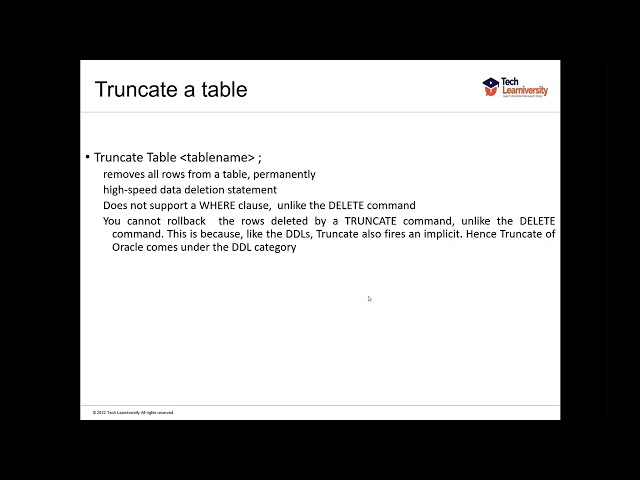 TCL Operations Explained | Oracle SQL Tutorial for Beginners | Tech Learniversity