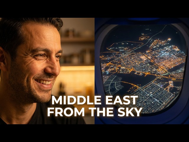 ✈️ Middle East From the Sky – Beautiful Night Scenes | A Peaceful Flight View