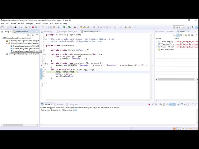 01 Debugger   3 Pila de llamadas