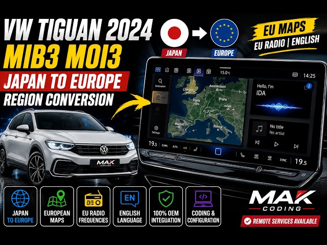 VW MOI3 Japan to Europe Region Conversion | Tiguan 2024 | MIB3 | MAK Coding