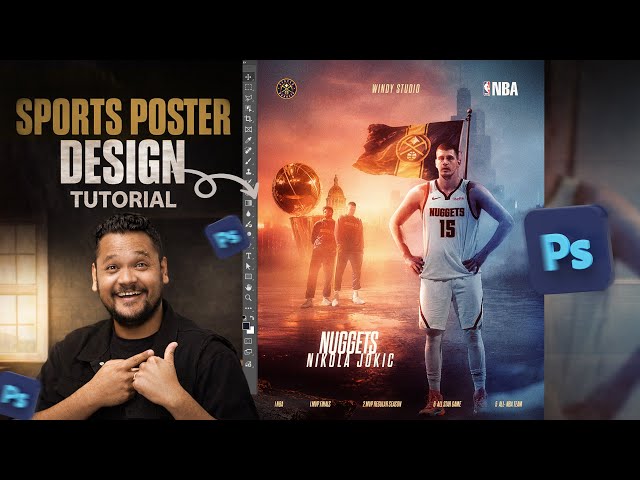 Nikola Jokić x Denver Nuggets 🏀 | CINEMATIC NBA Poster Design Tutorial (Photoshop)