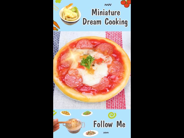 Miniature Pepperoni Pizza #Shorts #MiniatureDreamCooking #miniaturefood