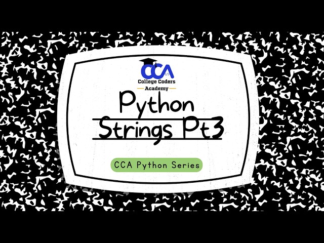 Python Strings Pt.3 - String Formatting