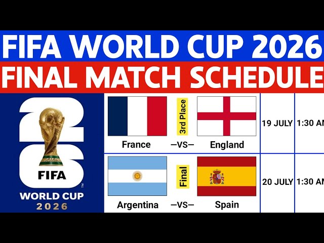 FIFA World Cup 2026 : 3rd Place & Final Schedule | World Cup Schedule 2026 | World Cup Fixtures 2026