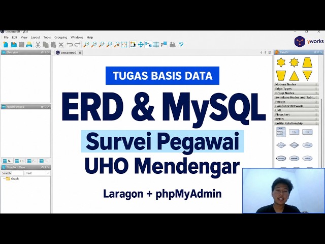 Perancangan ERD dan Implementasi Database Survei Pegawai UHO Mendengar dengan MySQL dan phpMyAdmin.