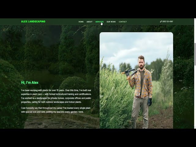 Landscaping Website Template — HTML + CSS + JS | Full Preview ($20)