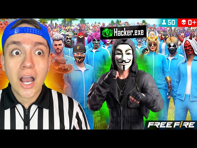 50 INSANE PLAYERS VERSUS 1 HACKER in FREE FIRE😱🔥!