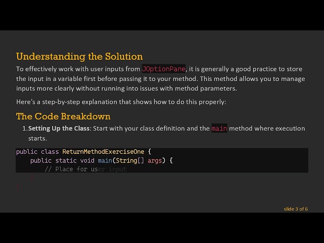 How to Use JOptionPane Input Directly in Java Methods