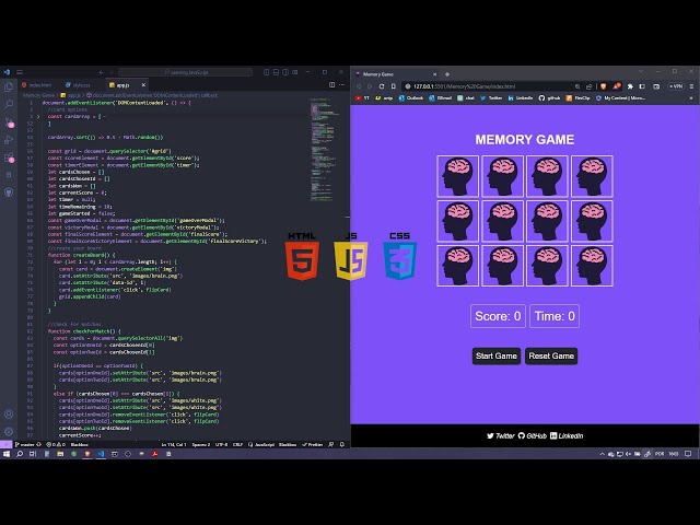 Memory game (Classic) - HTML , CSS & JAVASCRIPT