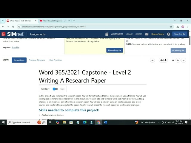 Word 365/2021 Capstone - Level 2 Writing A Research Paper |Word 365/2024 Capstone - part 1