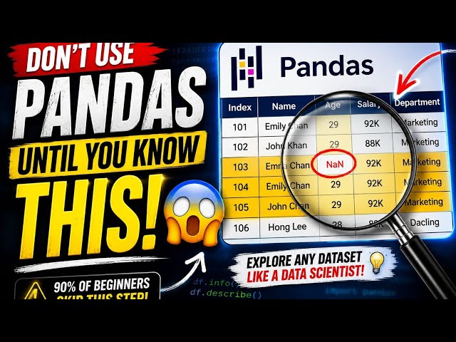 Pandas Data Exploration Tutorial 🐼 Inspect & Explore Data Like a Pro #DataAnalysis #DataScience