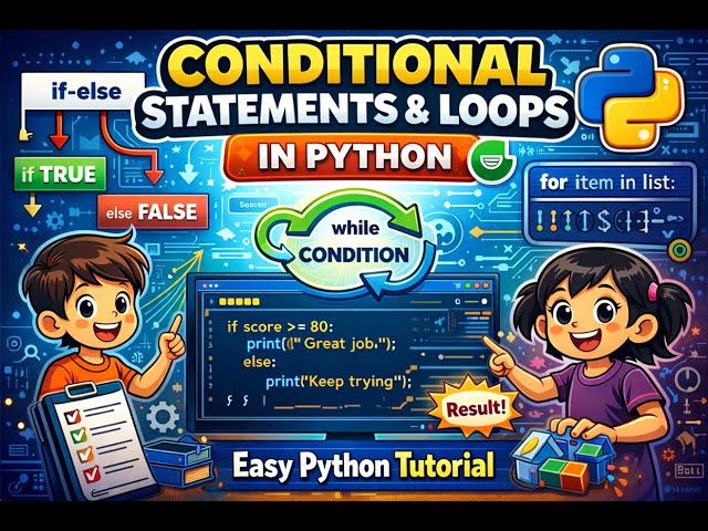 Conditional Statements & Loops in Python | Class 8 Complete Guide (Easy & Clear)