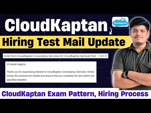 CloudKaptan Biggest Hiring Test Update | Aptitude & Coding Test | CloudKaptan Exam Pattern 2024