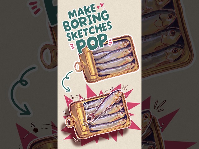 ✨make boring sketches pop ✨with a simple animation #artshorts #animation   #digitalart