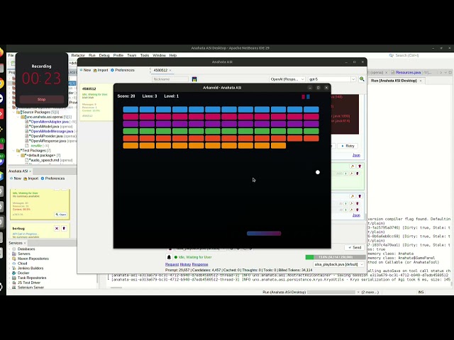 Anahata ASI - ChatGPT 5 makes his first on-the-fly Swing Game in barely 350 lines of code