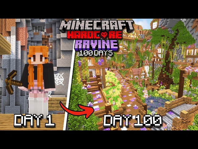 I Spent 100 DAYS in a RAVINE in Minecraft Hardcore | Full Movie