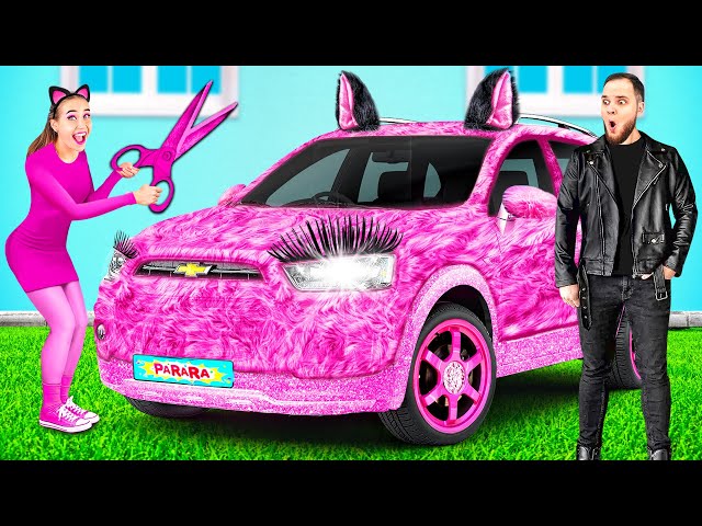 Coche Rosa vs Coche Negro Desafío | Situaciones Divertidas por PaRaRa Challenge