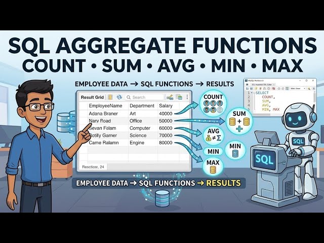 SQL COUNT, SUM, AVG, MIN & MAX Explained | SQL Aggregate Functions