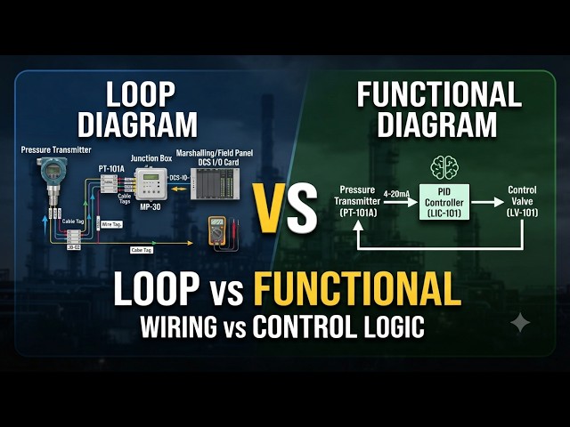 Loop Diagram vs Functional Diagram — Wiring vs Control Logic Explained