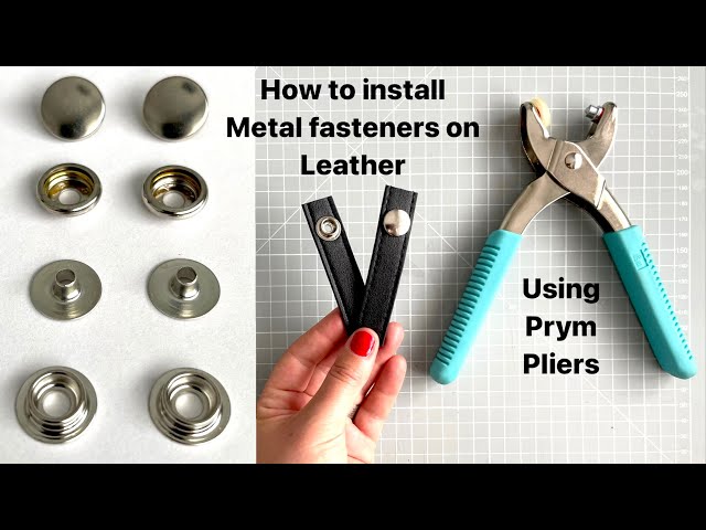 How to add Metal Snap Poppers on leather, heavy duty metal popper Tutorial, Prym Pliers, Anita Benko