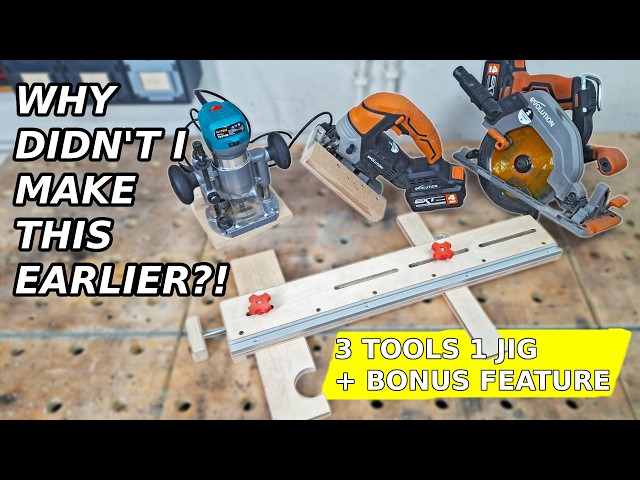 The ONLY Jig You Need? Cuts Perfectly Straight with 3 Different Tools PLUS BONUS FEATURE!