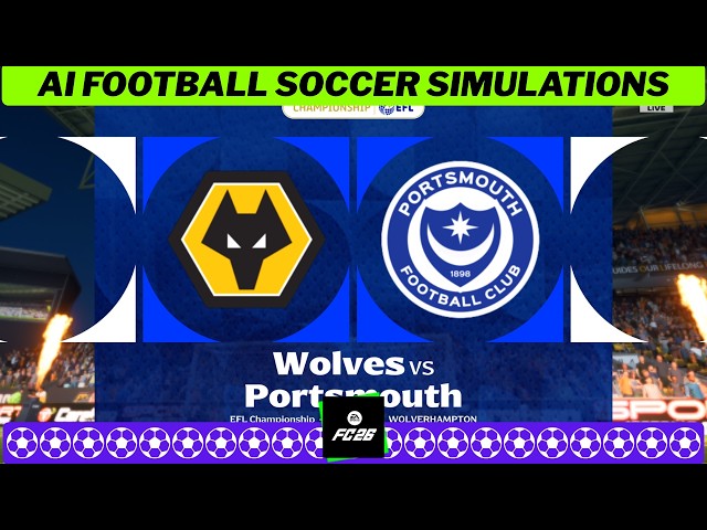 WOLVES vs PORTSMOUTH ⚽🏴󠁧󠁢󠁥󠁮󠁧󠁿 EFL Championship 2026 Matchday 6 ⚽ EA FC 27 PC Simulation