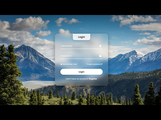 Glassmorphism Login Form Tutorial (Step-by-Step) | HTML & CSS for Beginners