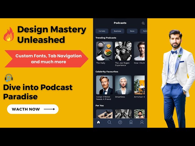 🔥 Mastering React Native UI/UX: UI Clone of Podify App! | Learn Custom Fonts, Tab navigation | 🔥Urdu
