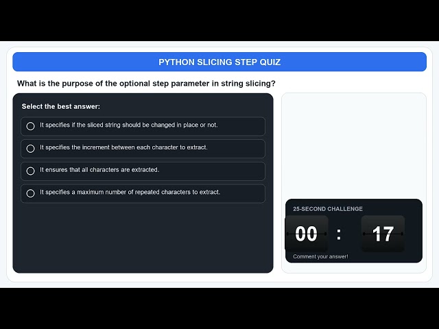 What Does Step Mean in Python String Slicing? 🐍 | Quick Quiz
