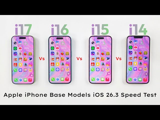 iPhone 17 vs 16 vs 15 vs 14 - iOS 26.3 ULTIMATE Speed Test 🚀