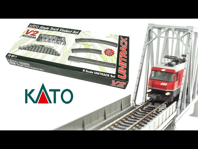 Kato N-Gauge V2 Unitrack Single Track Viaduct Electric Model Tack Set Unboxing