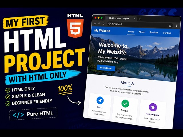 🚀 My First HTML Project | Build a Complete Website Using Only HTML | Beginner Friendly