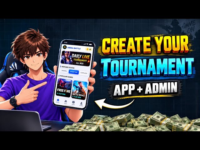 How to make tournament app free fire,bgmi 🔥 App + Admin | tournament application Kaise banaen
