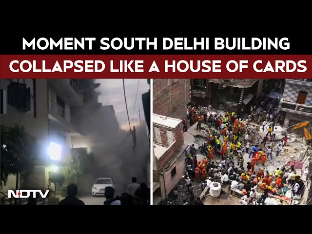 Delhi Building Collapse | Moment South Delhi Building Collapsed Like A House Of Cards | Saket News