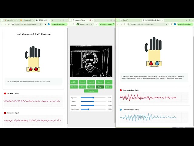 AI-Powered EMG Gesture Control | Testing Real-Time Hand Movement & Code Improvements