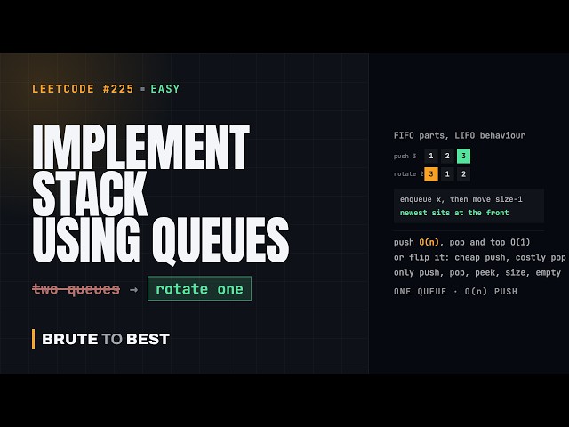 LeetCode #225: Implement Stack using Queues — One Queue Is Enough