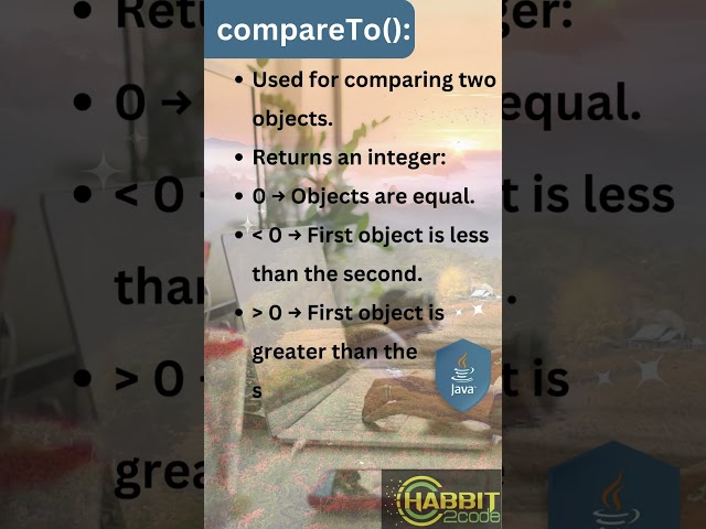 Java | Methods | compareTo()