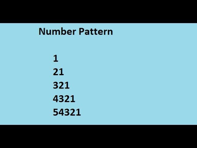 Number Pattern in Java- 6