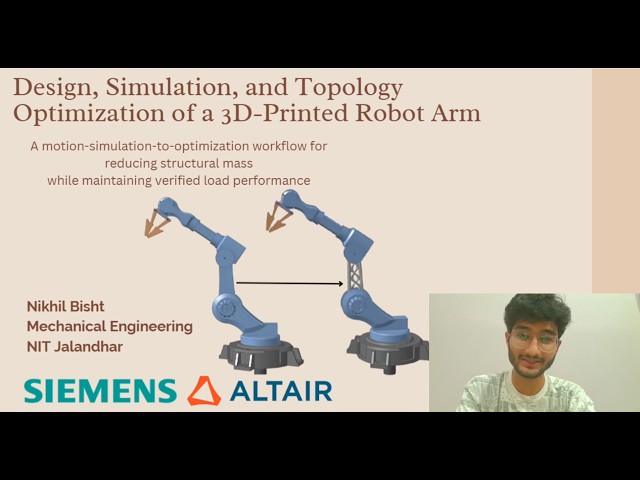 Robotic Arm Simulation & topology Optimization Workflow | Altair Inspire & Solid Edge