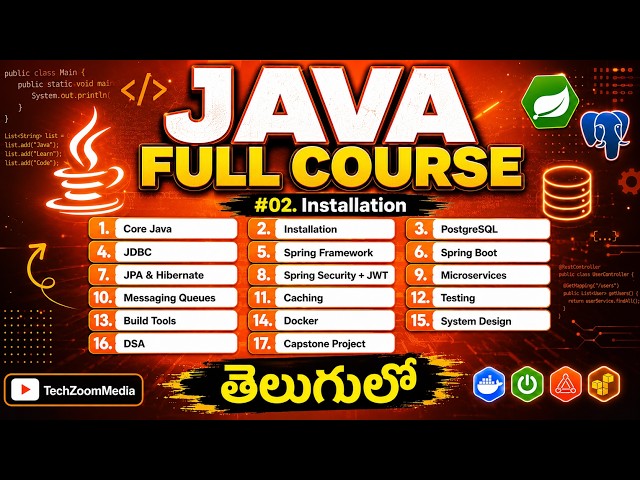 Java Full Course in Telugu | Episode 02 - Java Installation & Setup | Install JDK 21