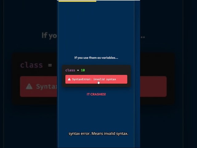 Why Python Keywords You Can NEVER Use Explained in Seconds #shorts #codewithlogic #keywords