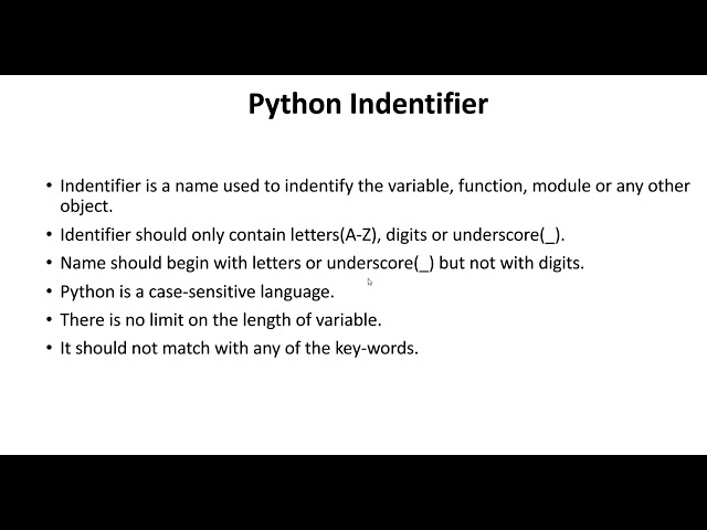 Python Identifiers | Lecture 2 | Python for absolute beginners